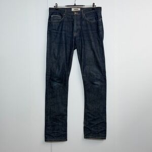 Baldwin Selvedge Jeans Mens 34X35 Blue 77 The Drop Yoke Straight Kurabo USA